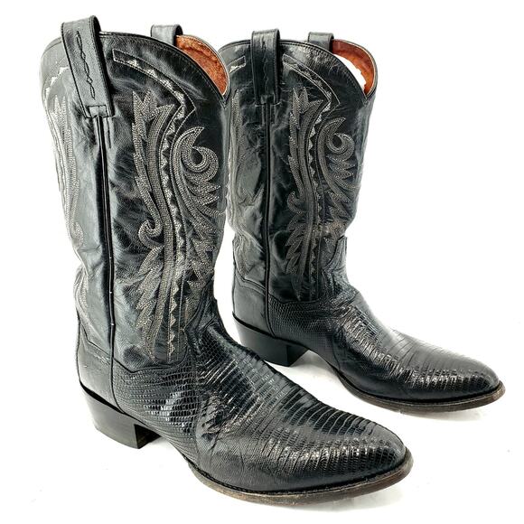 Dan Post Exotic Teju Lizard Western Boots Size 11.5 - Picture 1 of 10